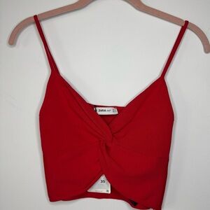 ZARA Red Knot Front Crop Top | NWT | Size S